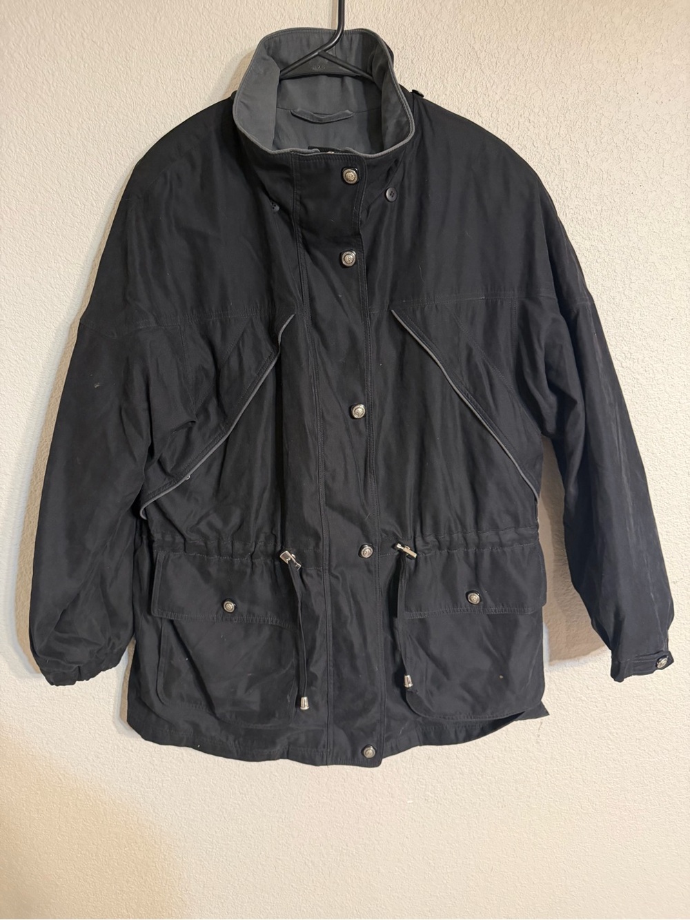 Vintage Braetan Black Utility Drawstring Waist Jacket